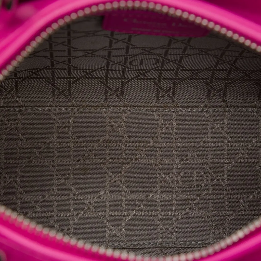 Dior Medium Lambskin Cannage Lady Dior Pink Leather Very good - Model View