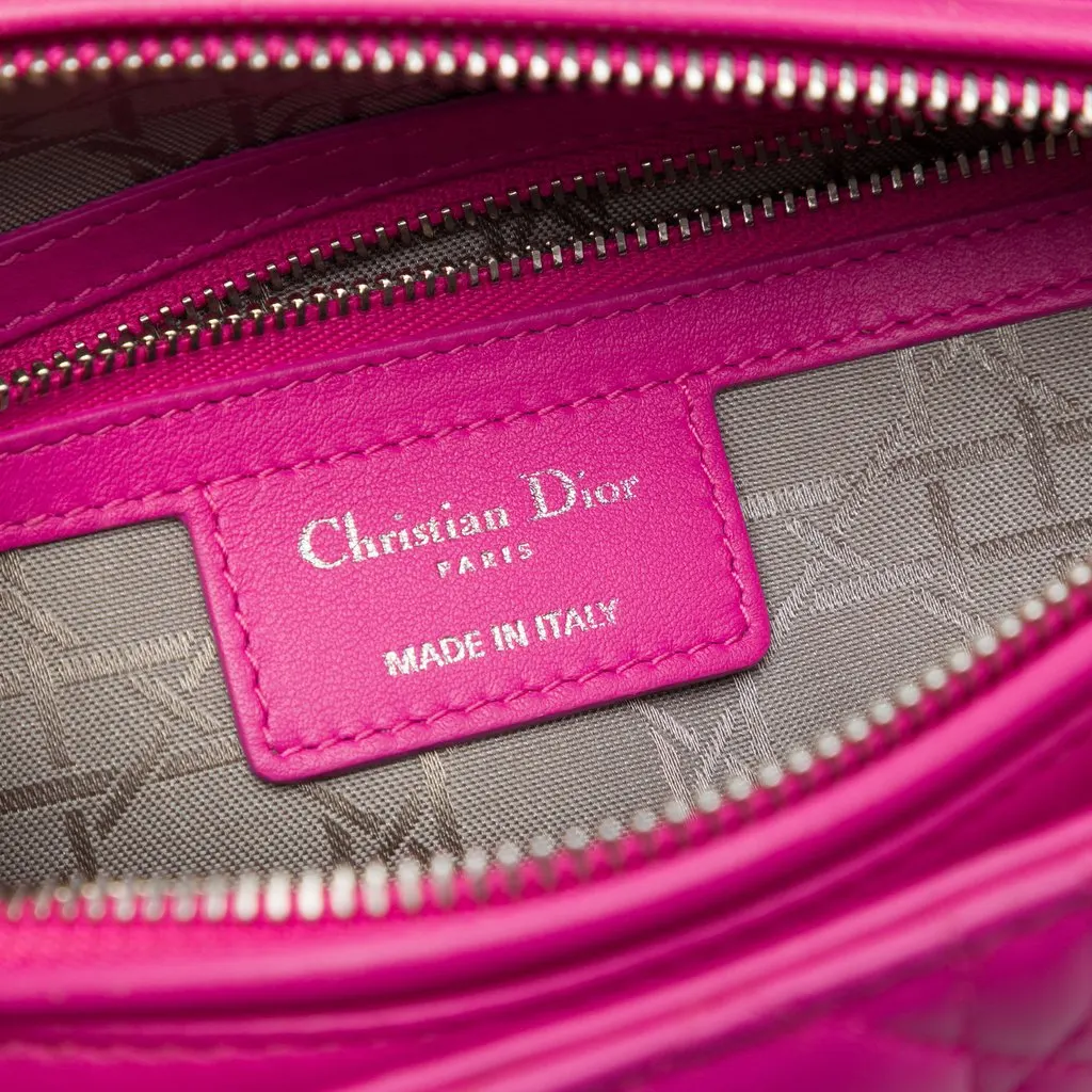 Dior Medium Lambskin Cannage Lady Dior Pink Leather Very good - Box View