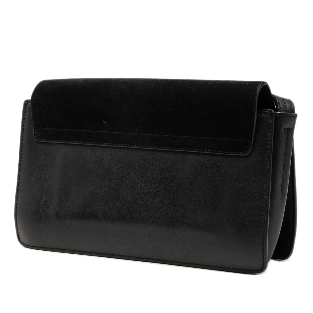 Chloé Small Suede and Calfskin Faye Crossbody Black Leather Very good - Back View