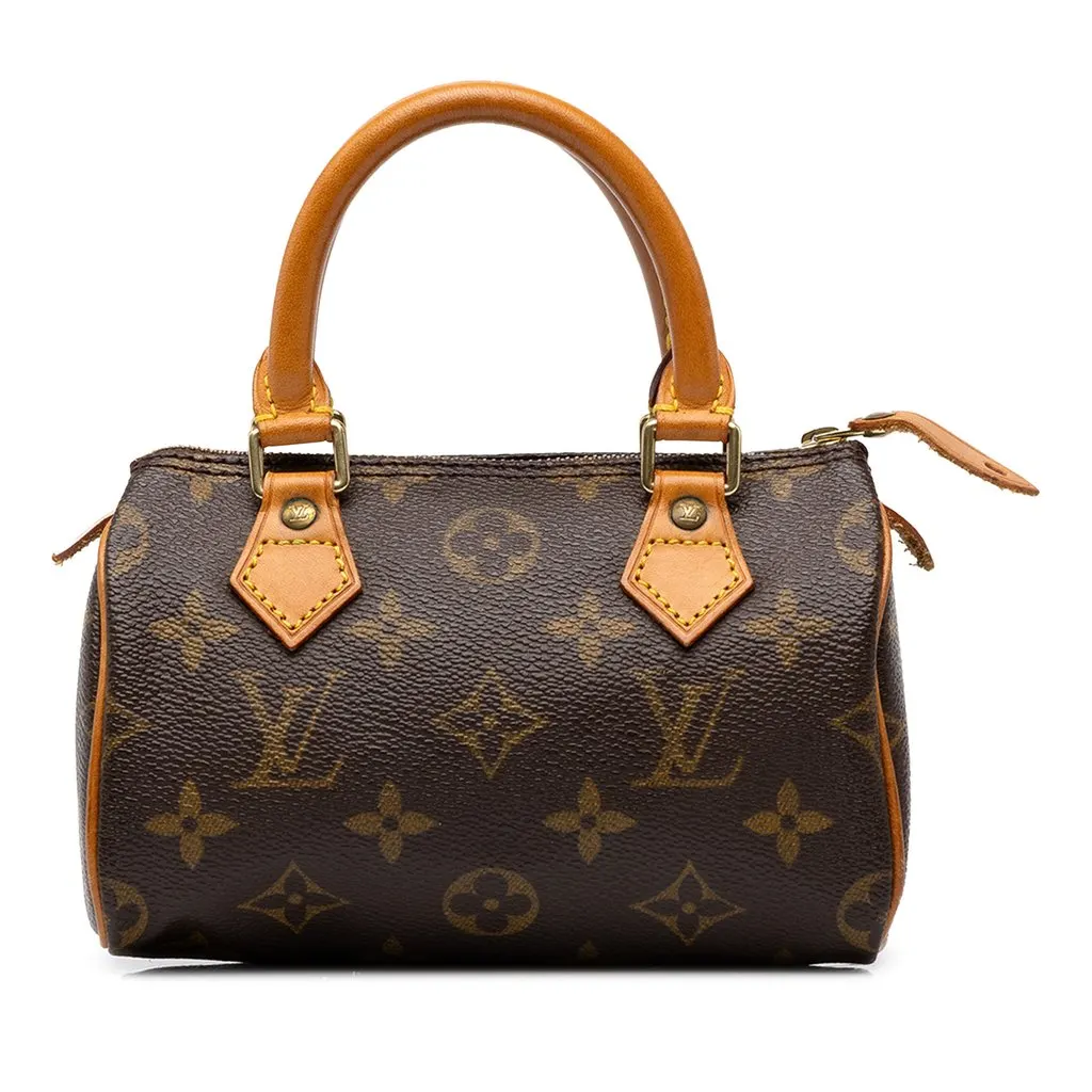 Louis Vuitton Monogram Mini Speedy HL Brown Canvas Good - Front View