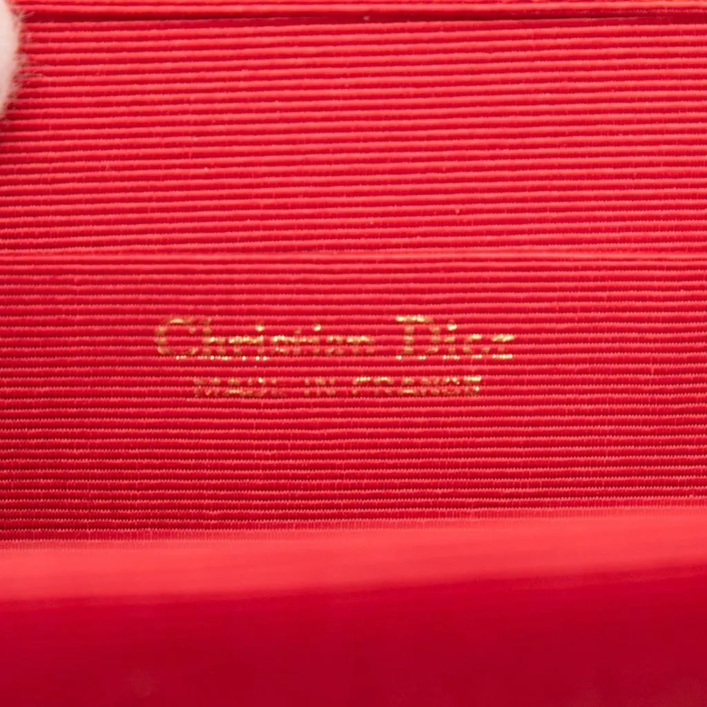 Dior Canvas Crystal Embellished Logo Crossbody Red Canvas Very good - Box View