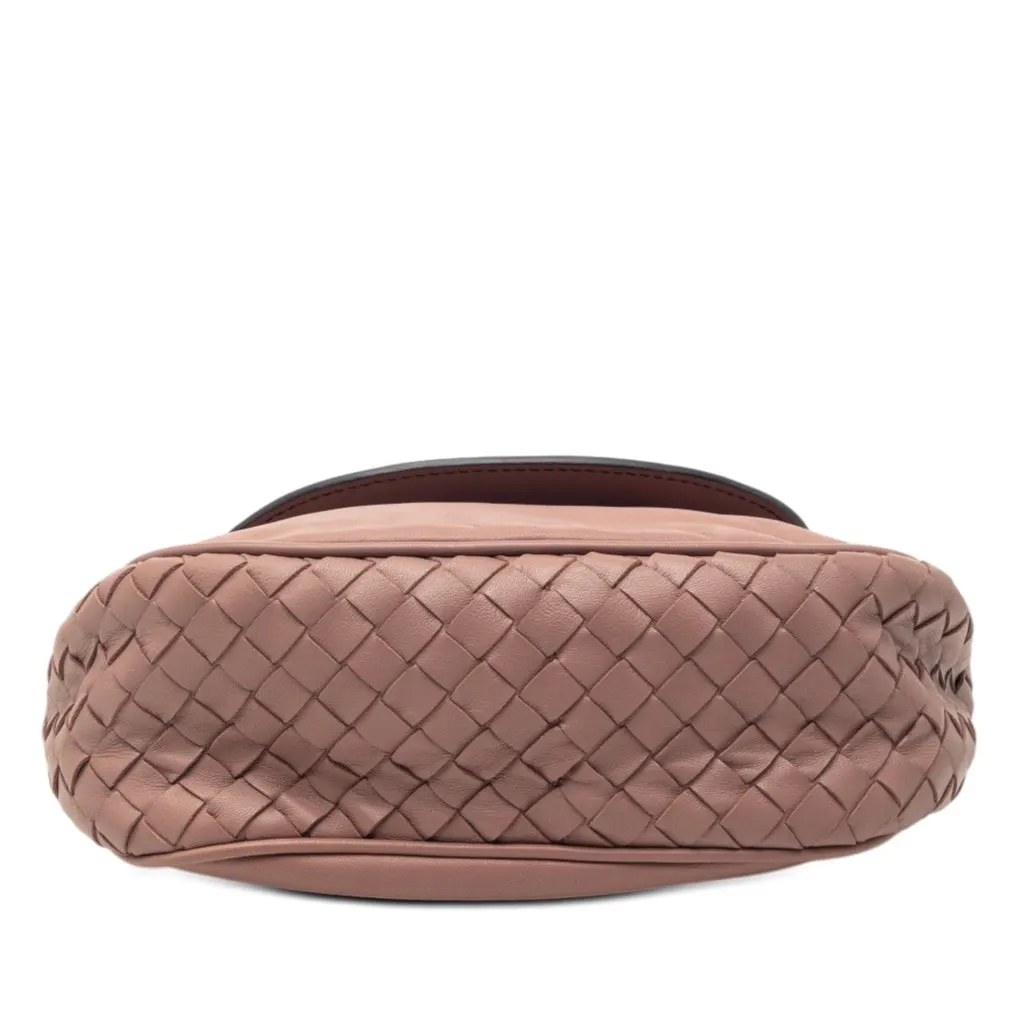 Bottega Veneta Small Intrecciato Trimmed Nappa Nodini Flap Pink Leather Very good - Inside View