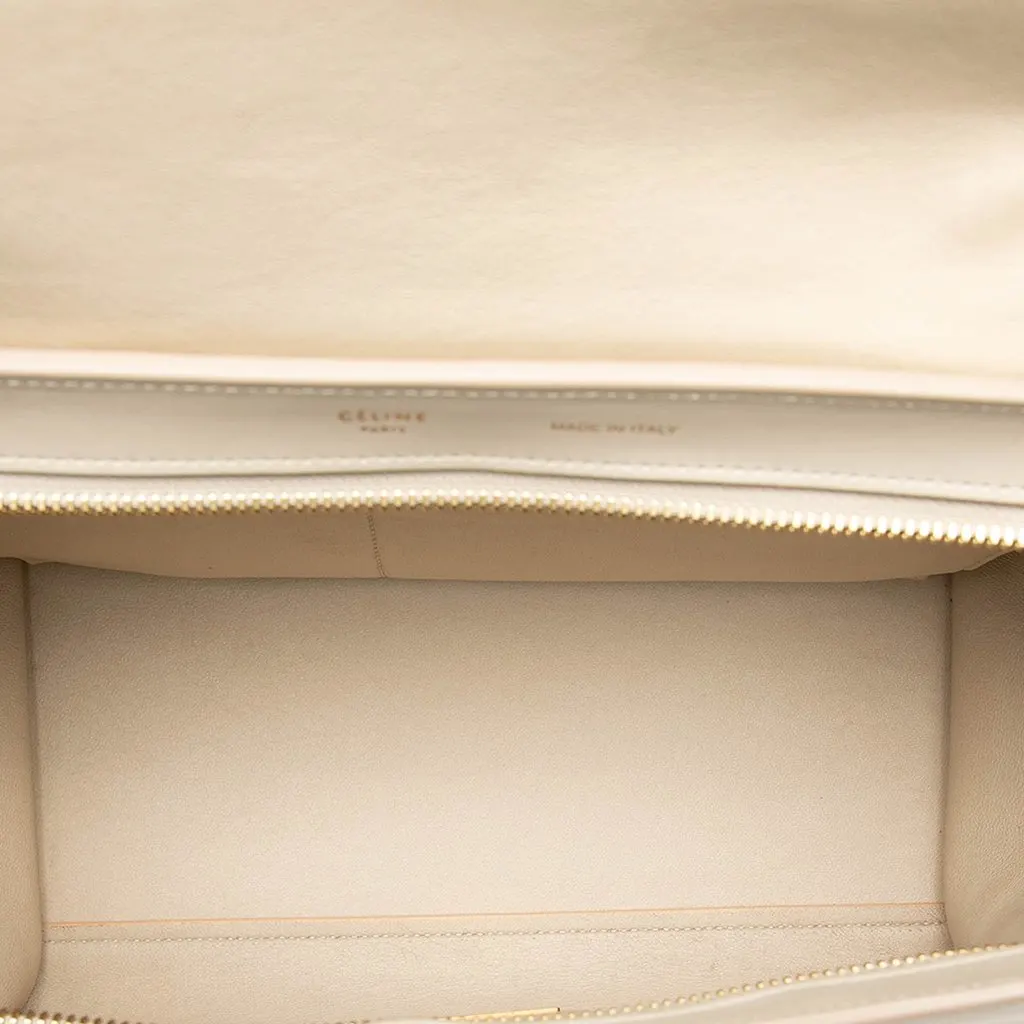 Celine Small Tricolor Calfskin Trapeze Satchel Brown Leather Very good - Model View