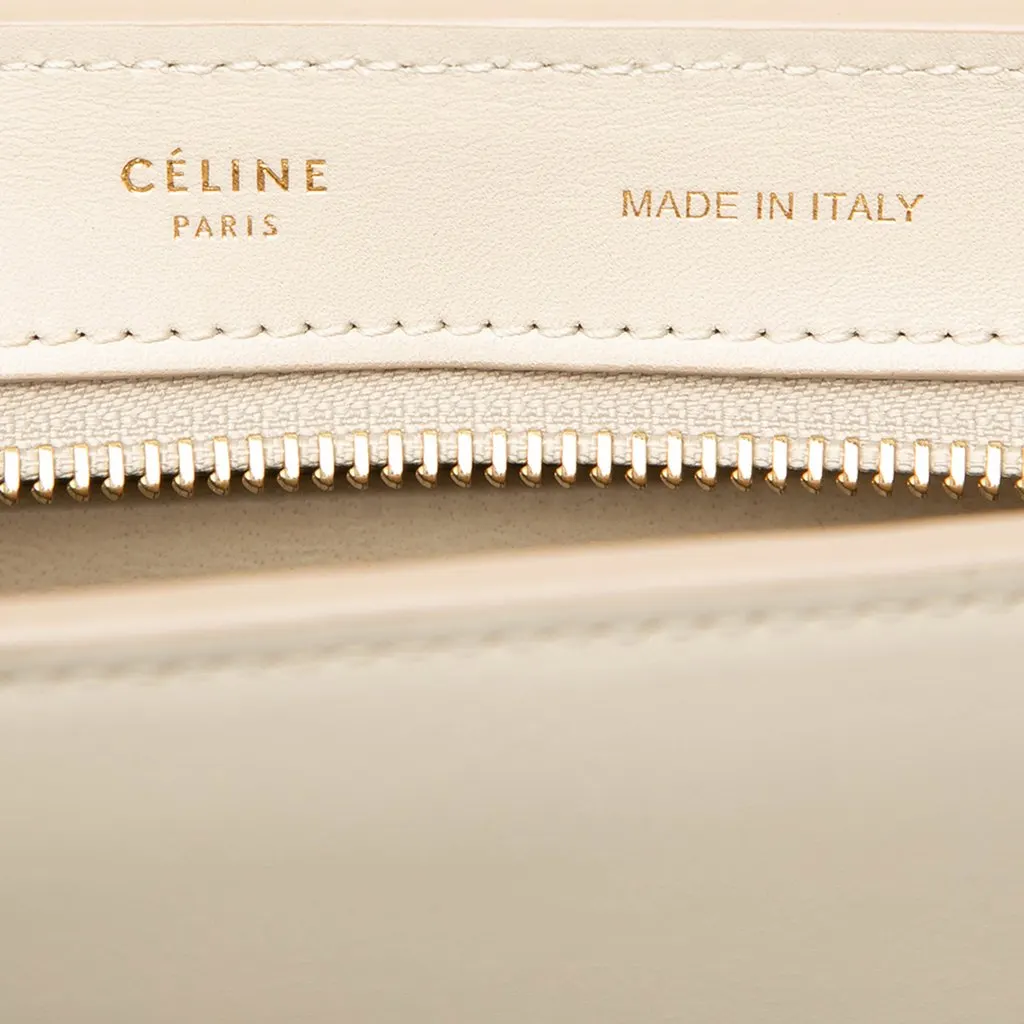 Celine Small Tricolor Calfskin Trapeze Satchel Brown Leather Very good - Box View