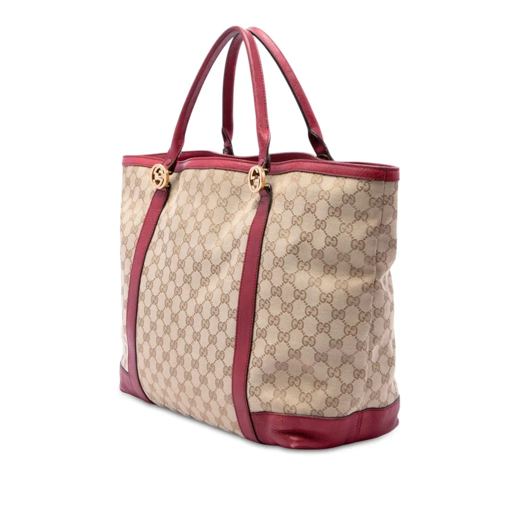 Gucci GG Canvas Twins Tote Beige Good - Back View