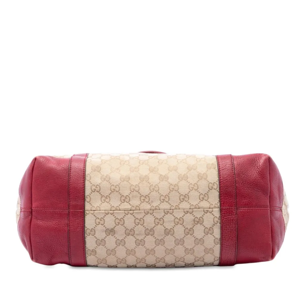 Gucci GG Canvas Twins Tote Beige Good - Inside View