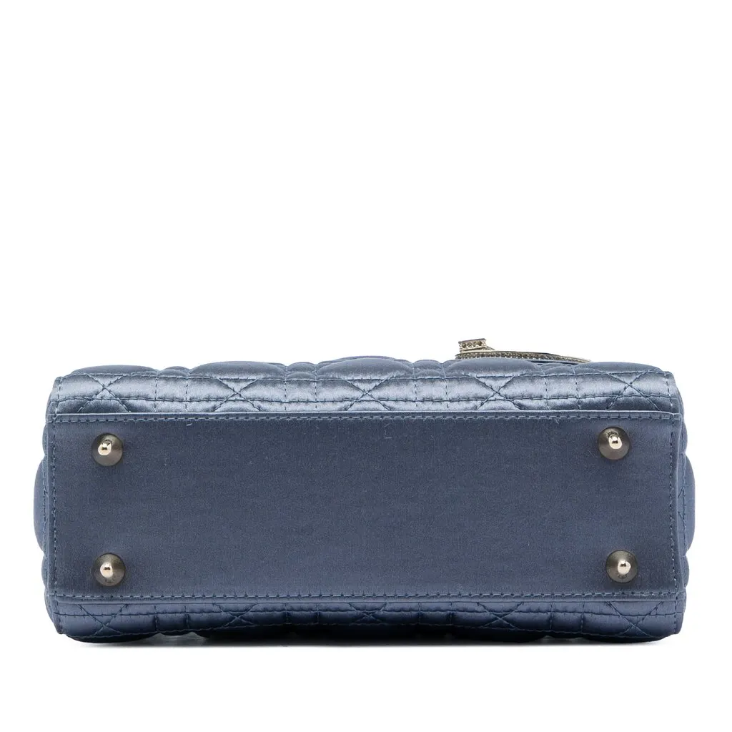 Dior Small Satin Cannage Swarovski Lady Dior Blue Very good - Inside View