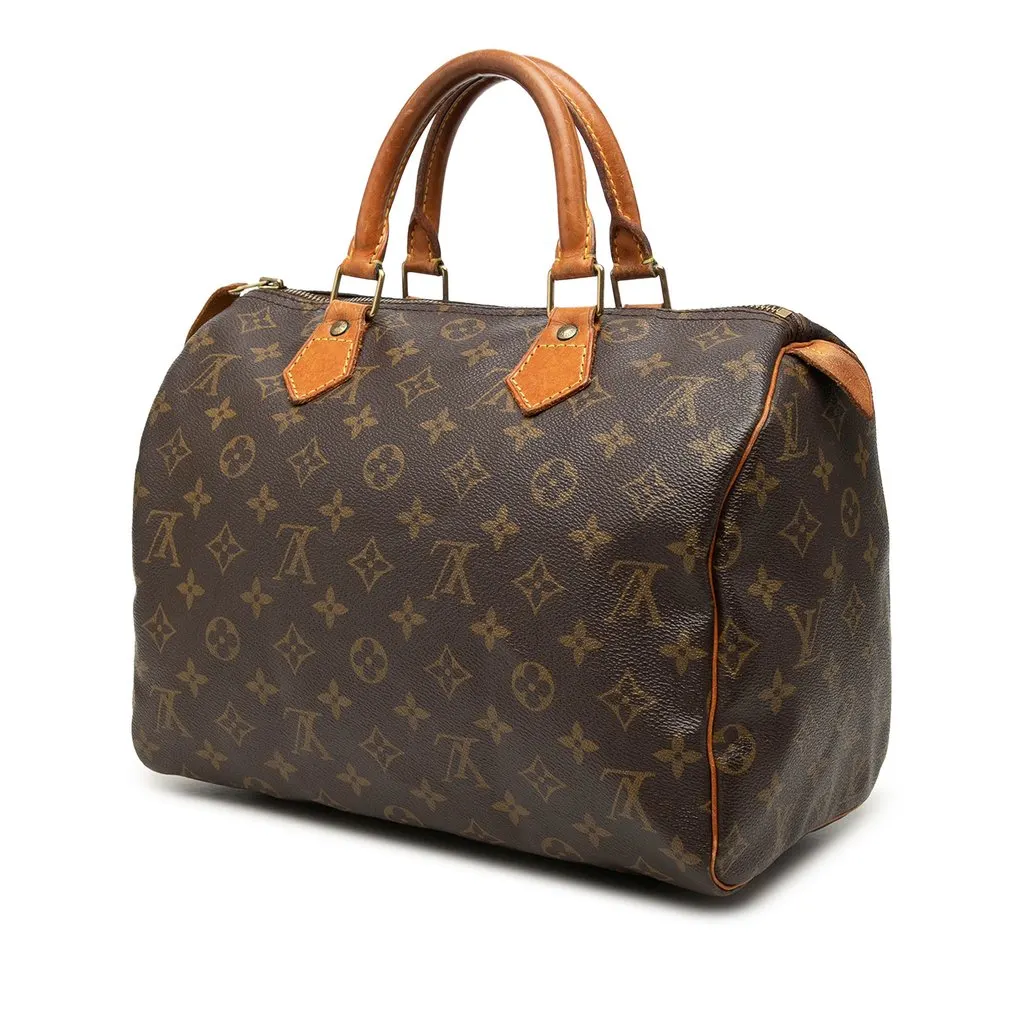 Louis Vuitton Monogram Speedy 30 Brown Canvas Good - Back View