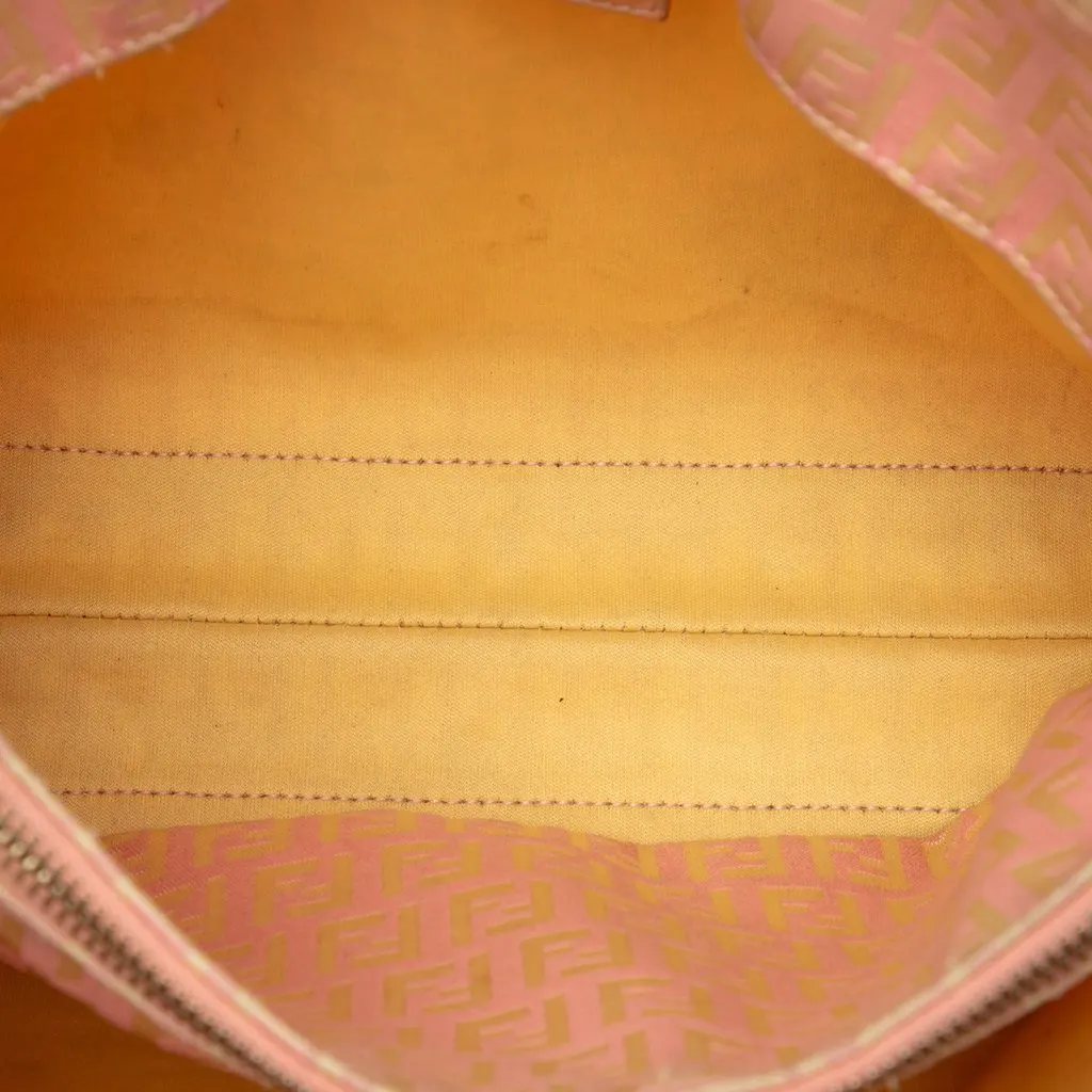Fendi Zucchino Canvas Tote Pink Very good - Model View