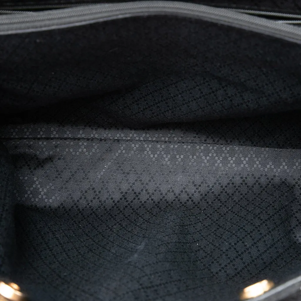Gucci Suede Bamboo Satchel Black Leather Very good - Model View