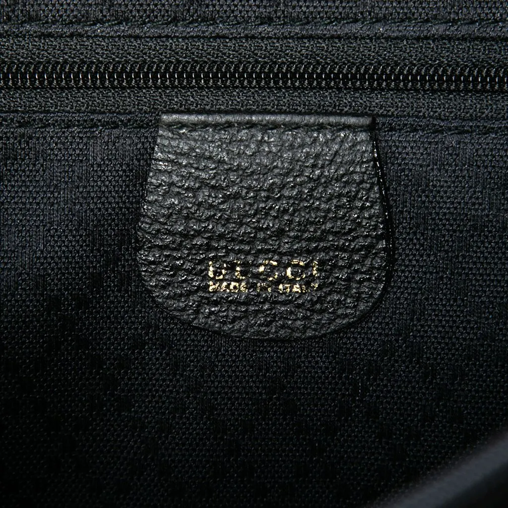Gucci Suede Bamboo Satchel Black Leather Very good - Box View