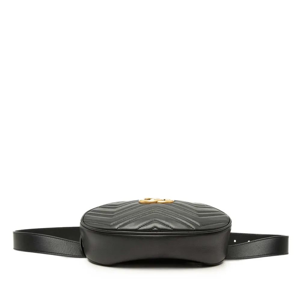 Gucci Large GG Marmont Matelasse Calfskin Belt Bag Black Leather Very good - Inside View