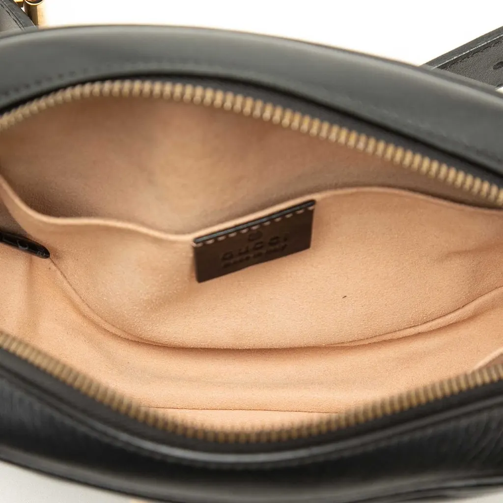 Gucci Large GG Marmont Matelasse Calfskin Belt Bag Black Leather Very good - Model View