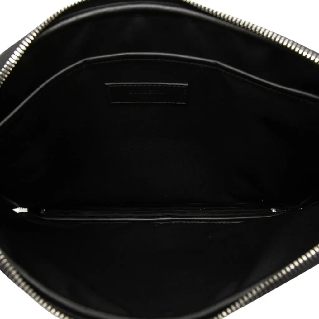 Burberry TB Monogram Embossed Calfskin Laptop Case Black Leather Very good - Model View