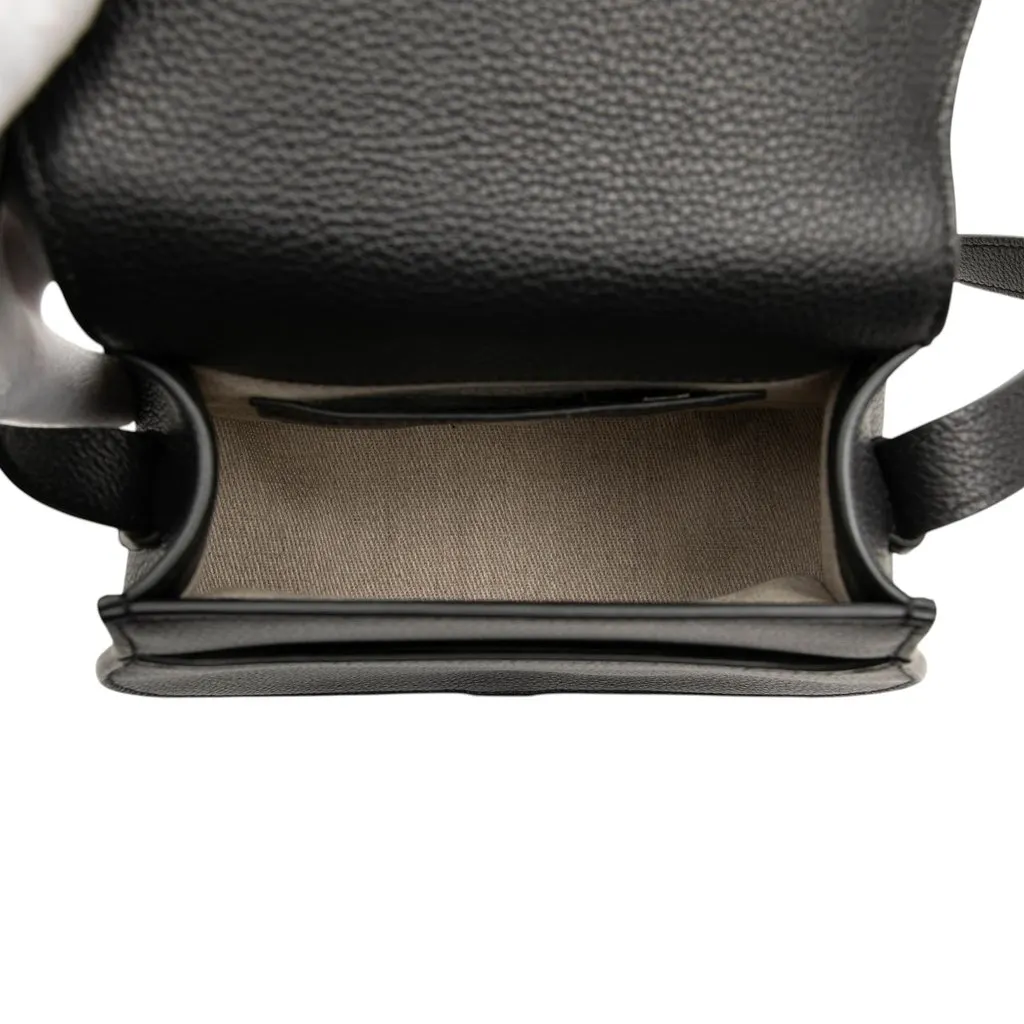 Chloé Small Grained Leather Marcie Saddle Crossbody Black Leather Very good - Model View