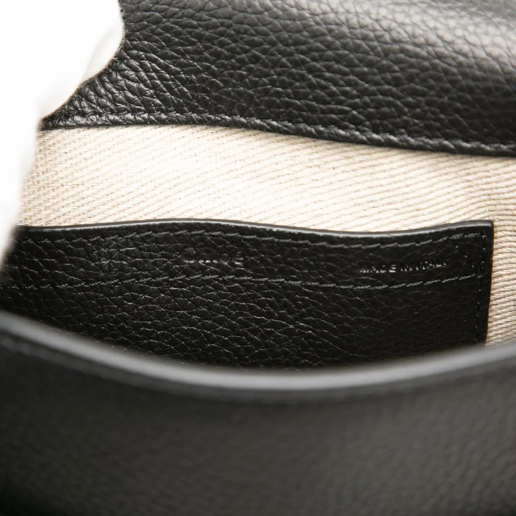 Chloé Small Grained Leather Marcie Saddle Crossbody Black Leather Very good - Box View