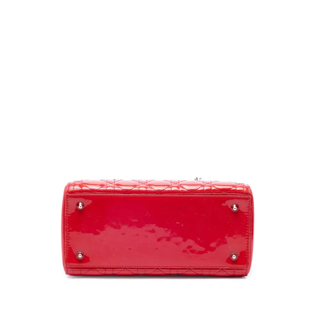 Dior Medium Patent Cannage Lady Dior Red Leather Very good - Inside View