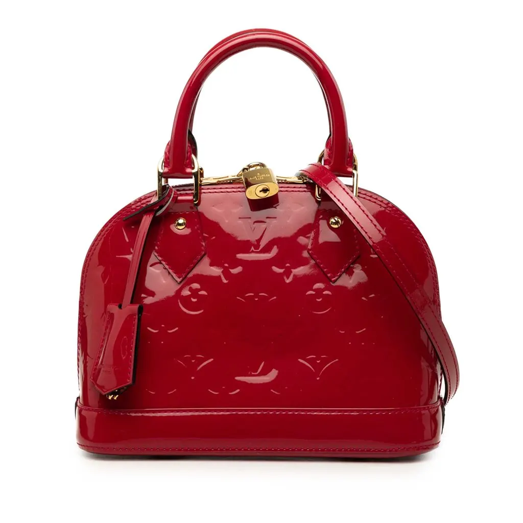 Louis Vuitton Monogram Vernis Alma BB Red Leather Good - Front View
