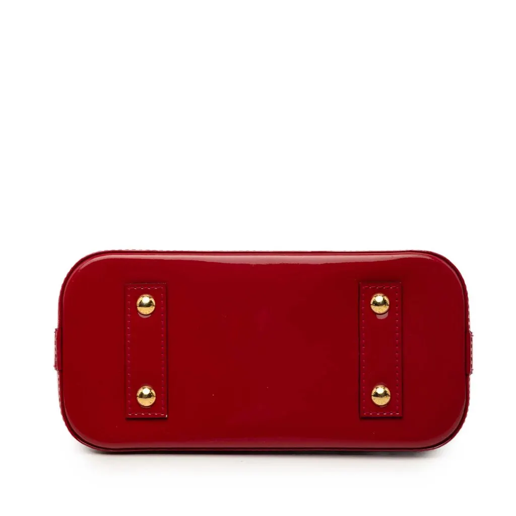 Louis Vuitton Monogram Vernis Alma BB Red Leather Good - Inside View