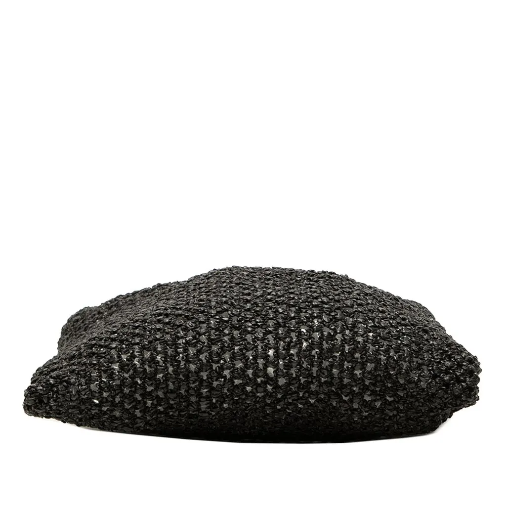 The Row Mini Raffia Barn Tote Black Rattan Good - Inside View