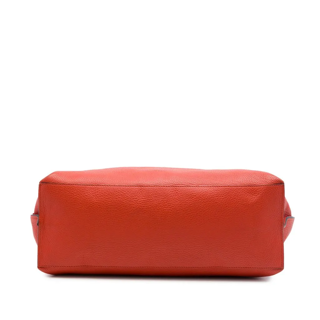 Gucci Large Calfskin Bamboo Daily Satchel Orange Leather Very good - Inside View