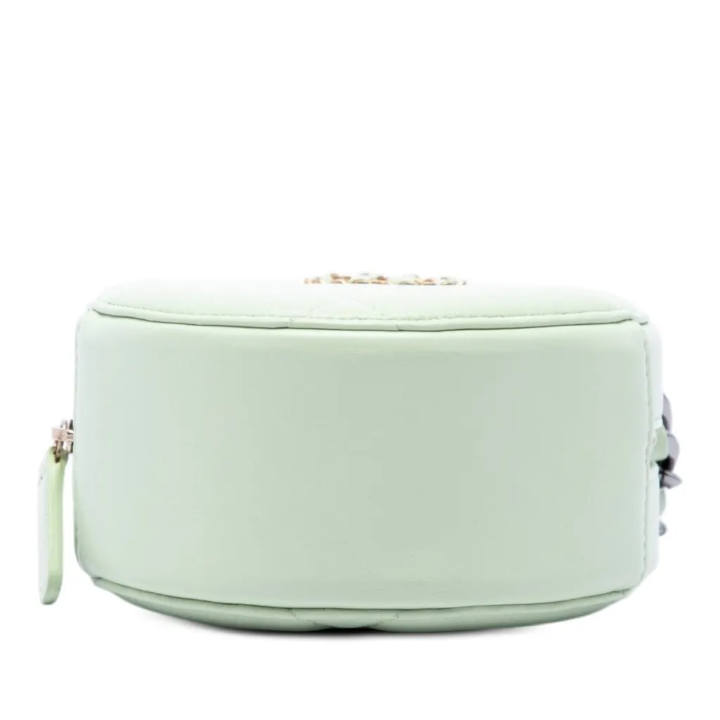 Chanel Lambskin 19 Round Clutch with Chain Green Leather Very good - Inside View