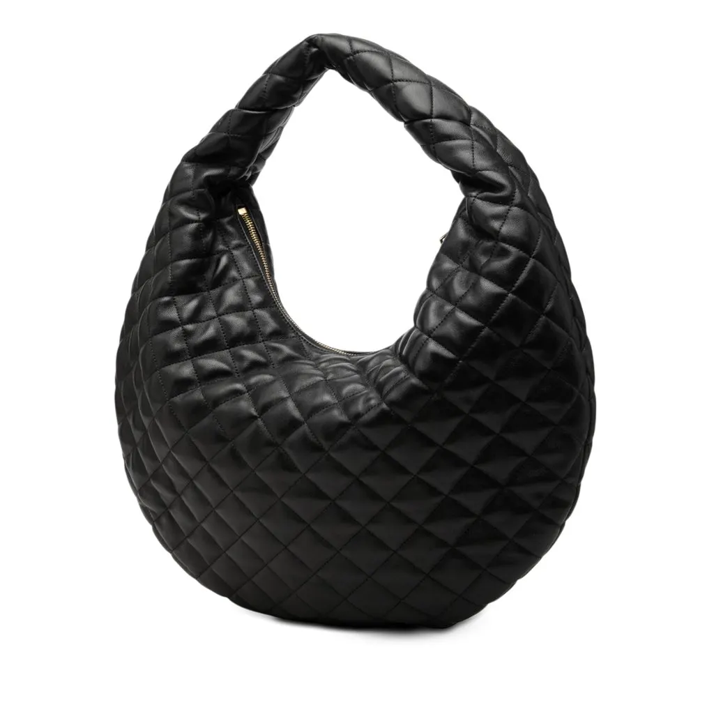 Saint Laurent Quilted Nappa Monogram Icare Hobo Black Leather Very good - Back View