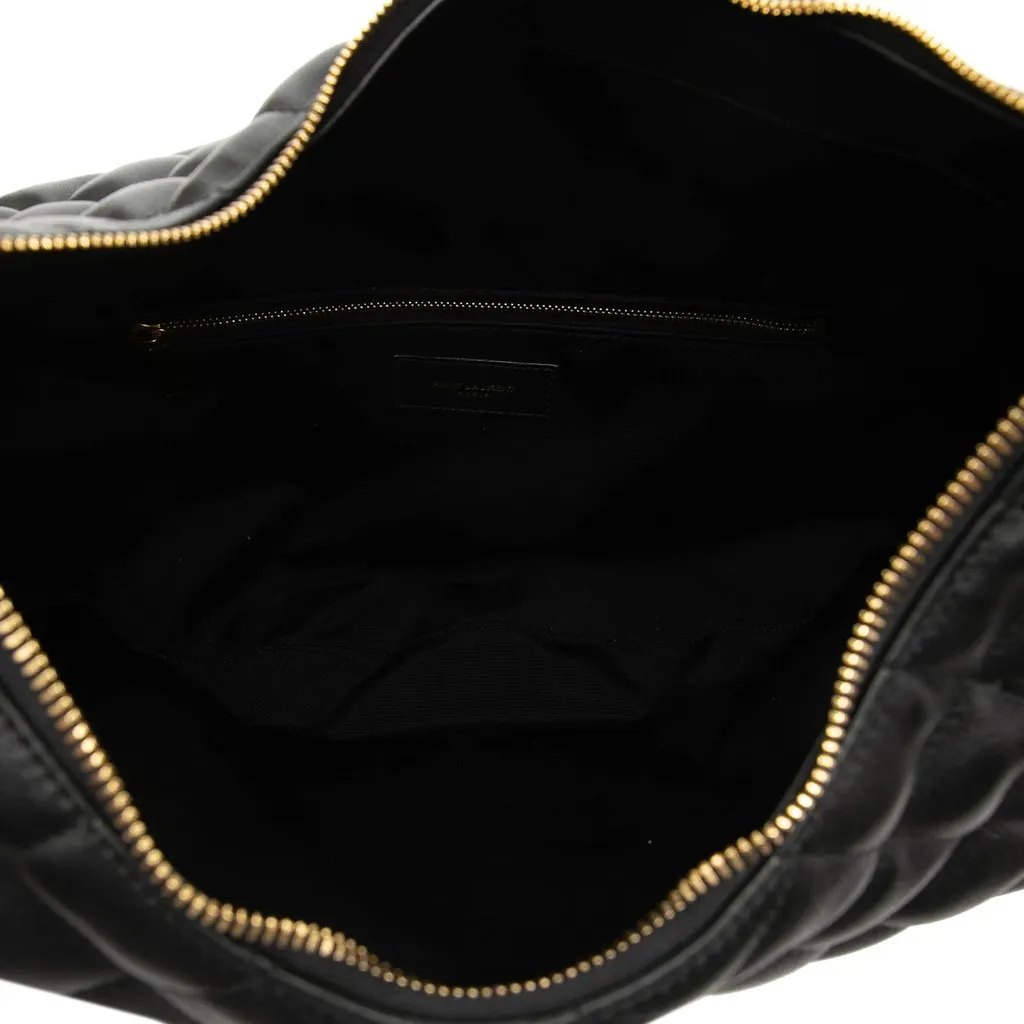 Saint Laurent Quilted Nappa Monogram Icare Hobo Black Leather Very good - Model View
