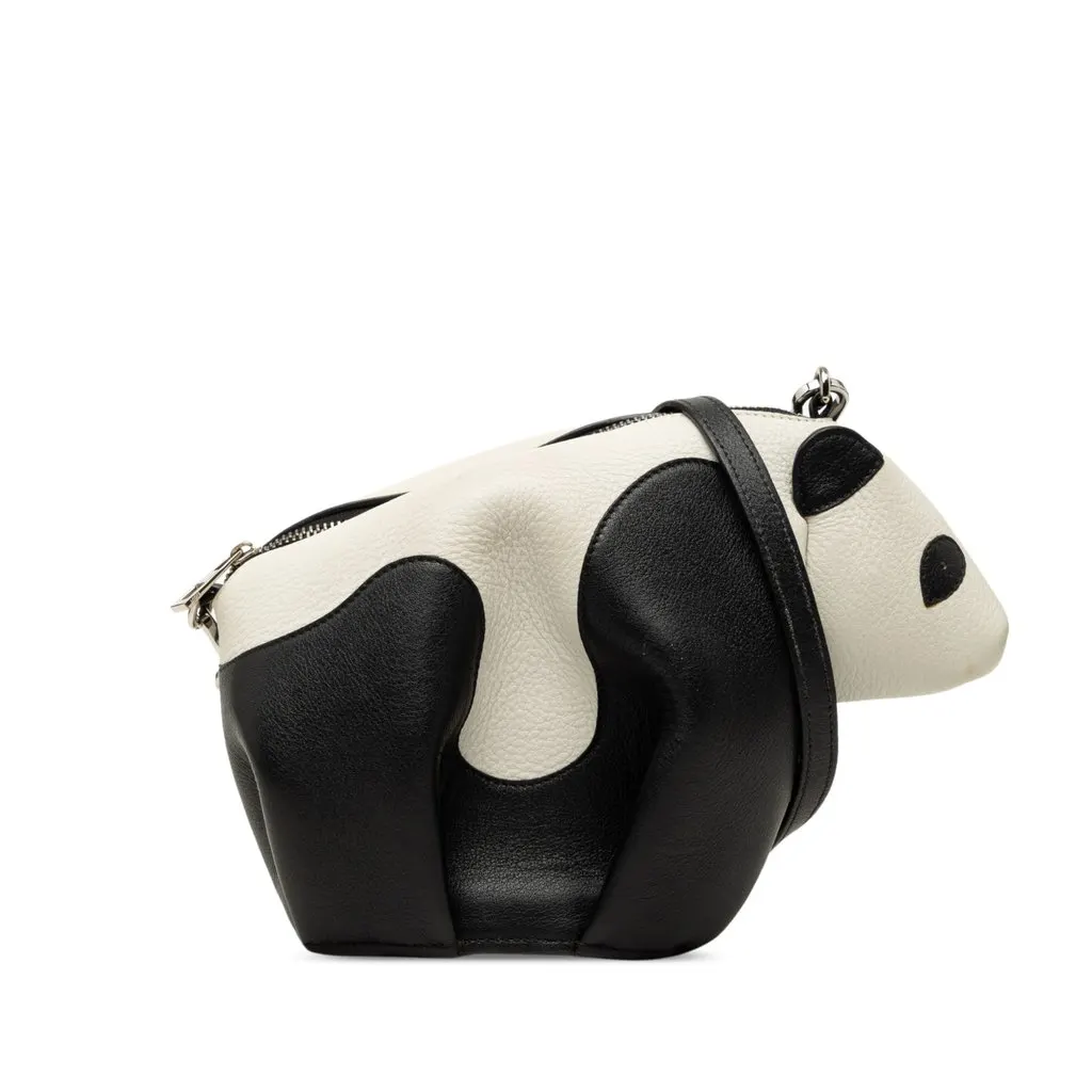 LOEWE Leather Panda Bear Crossbody Black Leather Very good - Front View