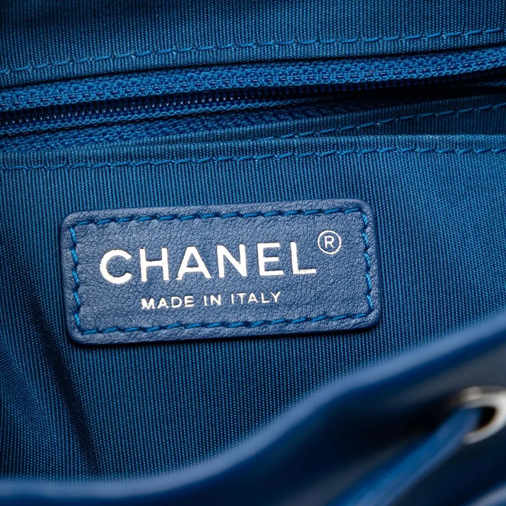 Chanel Small Chevron Calfskin Urban Spirit Backpack Blue Leather Very good - Box View
