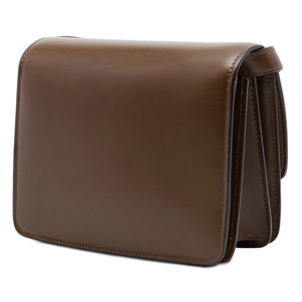 Celine Small Calfskin Classic Box Brown Leather Very good - Back View