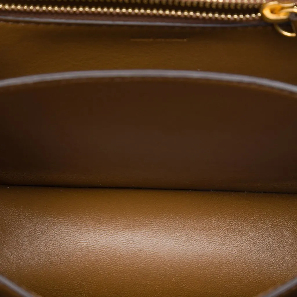 Celine Small Calfskin Classic Box Brown Leather Very good - Model View