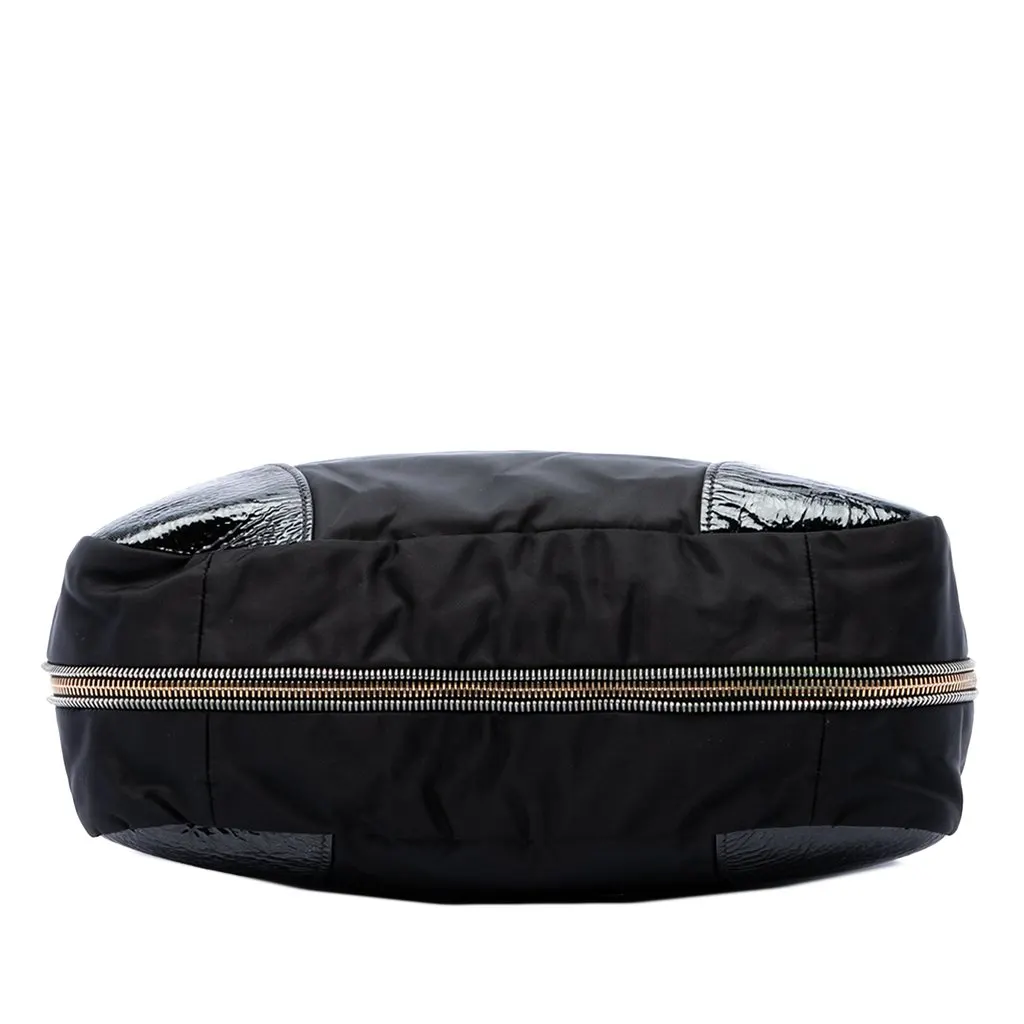 Prada Patent Trimmed Tessuto Expandable Zip Around Tote Black Polyamide Very good - Inside View