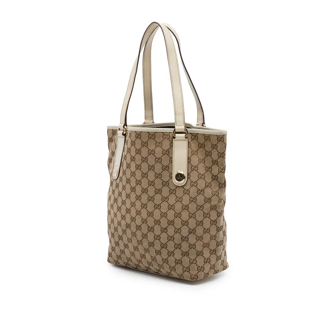 Gucci GG Canvas Charmy Tote Beige Canvas Very good - Back View