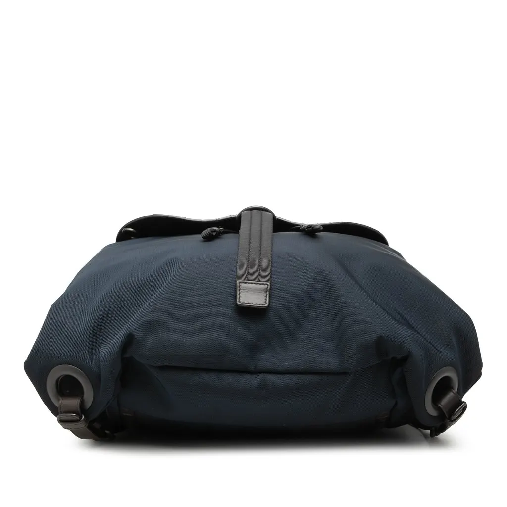 Bottega Veneta Canvas and Nappa Intrecciato Flap Backpack Blue Very good - Inside View
