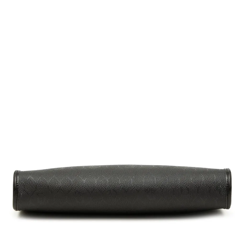 Dior Honeycomb Coated Canvas Clutch Black Canvas Good - Inside View