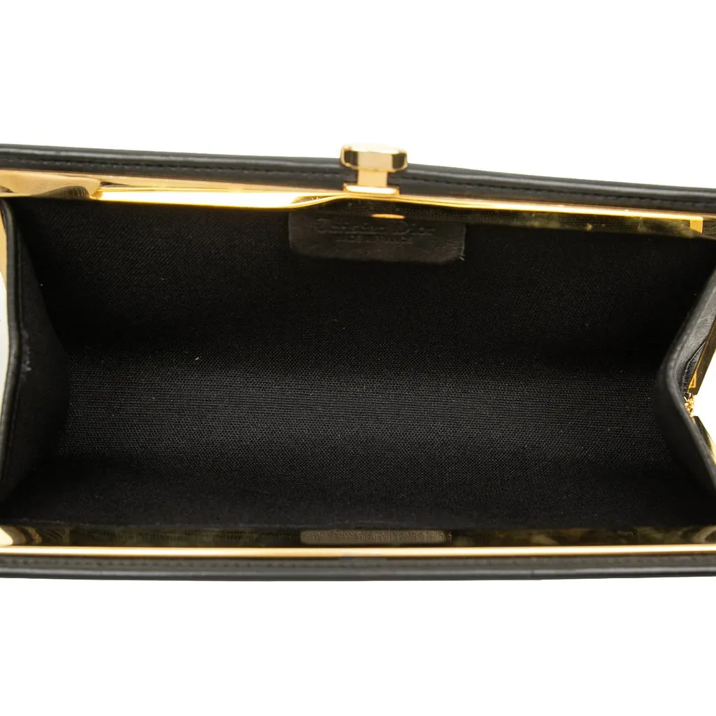 Dior Honeycomb Coated Canvas Clutch Black Canvas Good - Model View
