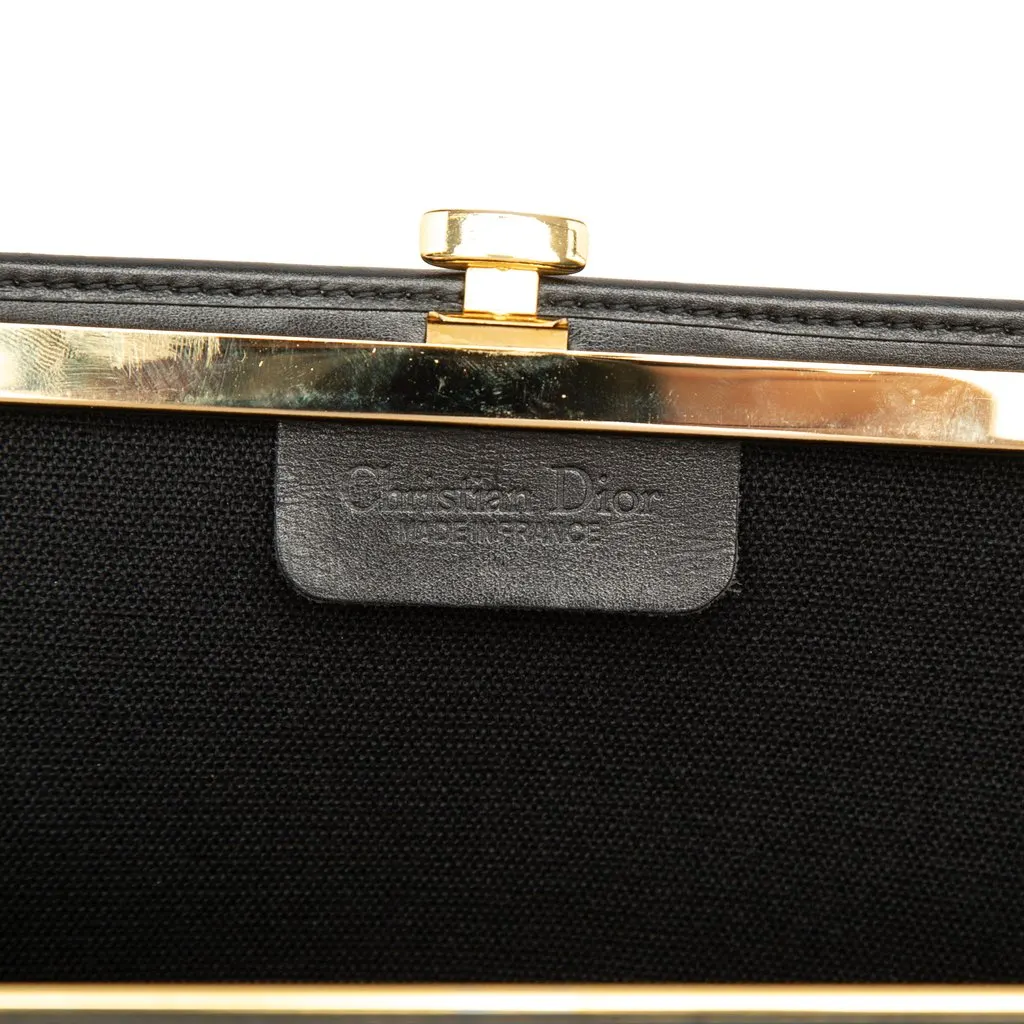 Dior Honeycomb Coated Canvas Clutch Black Canvas Good - Box View