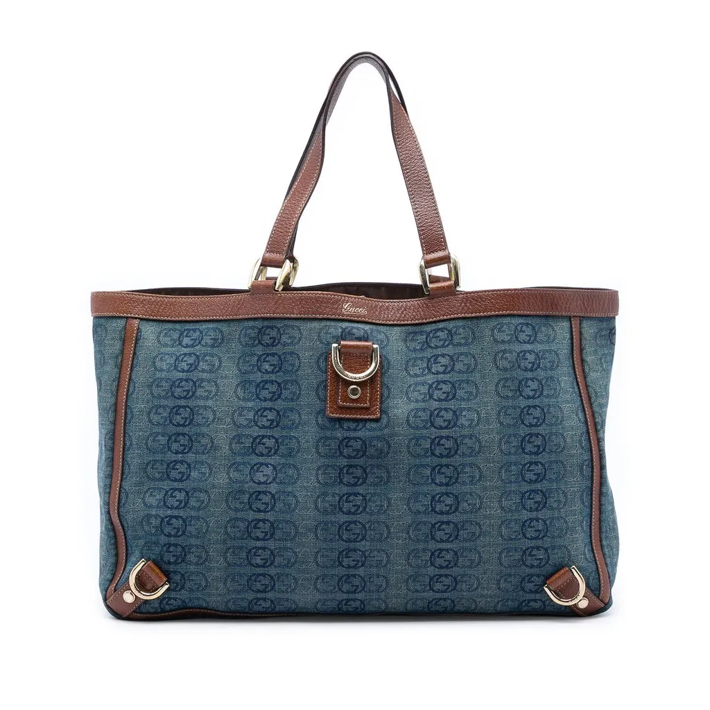 Gucci Denim Interlocking G Abbey D Ring Tote Blue Very good - Front View