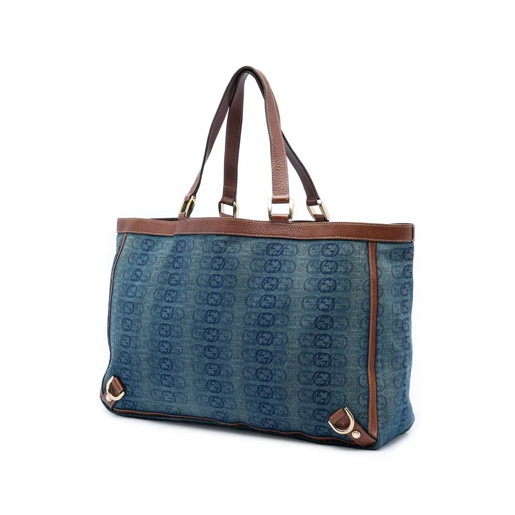 Gucci Denim Interlocking G Abbey D Ring Tote Blue Very good - Back View
