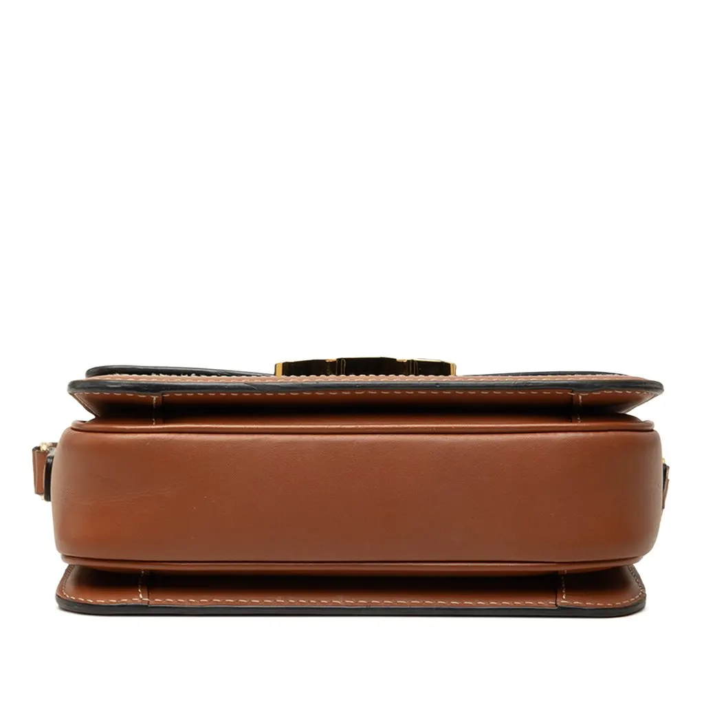 Celine Teen Triomphe Coated Canvas and Calfskin Triomphe Crossbody Brown Canvas Very good - Inside View