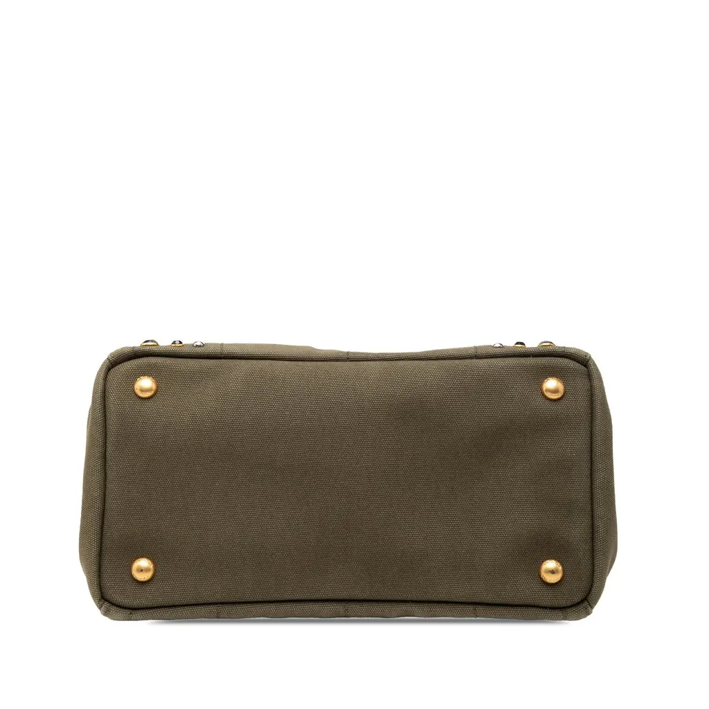 Prada Small Canvas Canapa Bijoux Satchel Brown Very good - Inside View