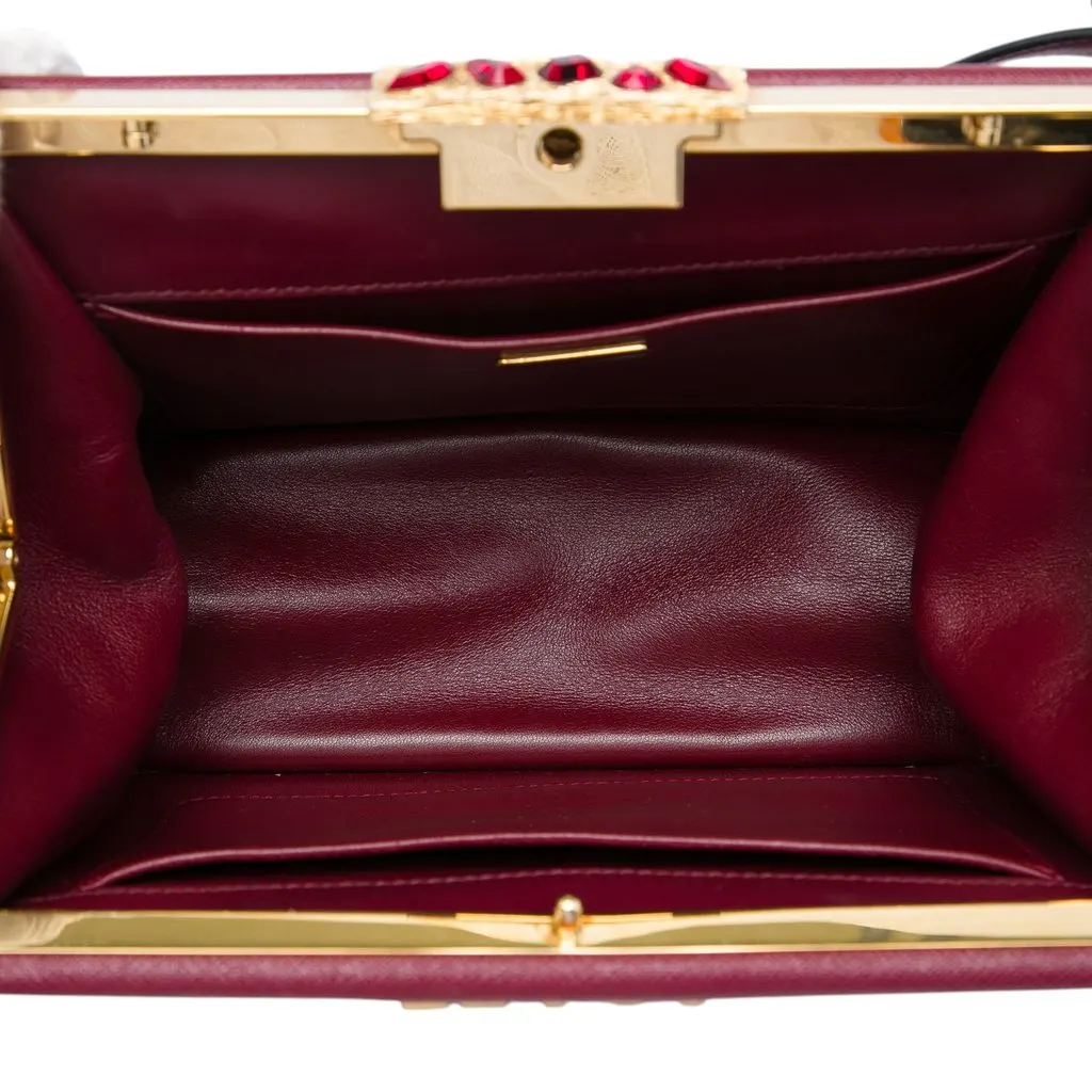 Prada Studded Saffiano Lux Idol Crossbody Red Leather Very good - Model View