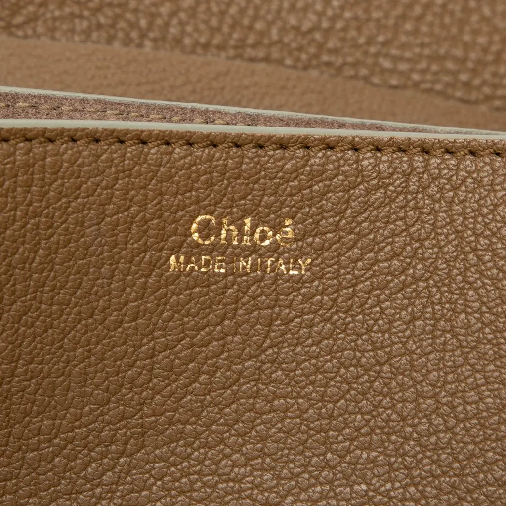 Chloé Mini Smooth and Grained Calfskin Drew Crossbody Brown Leather Very good - Box View