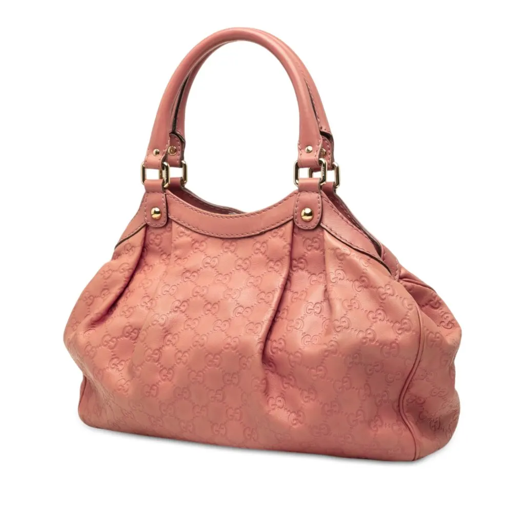 Gucci Medium Guccissima Sukey Tote Pink Leather Good - Back View