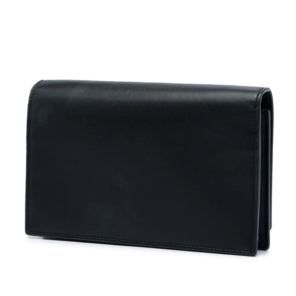 Saint Laurent Smooth Calfskin Monogram Kate Tassel Chain Wallet Black Leather Very good - Back View