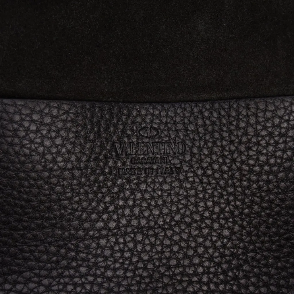 Valentino Grained Calfskin Rockstud Backpack Black Leather Very good - Box View