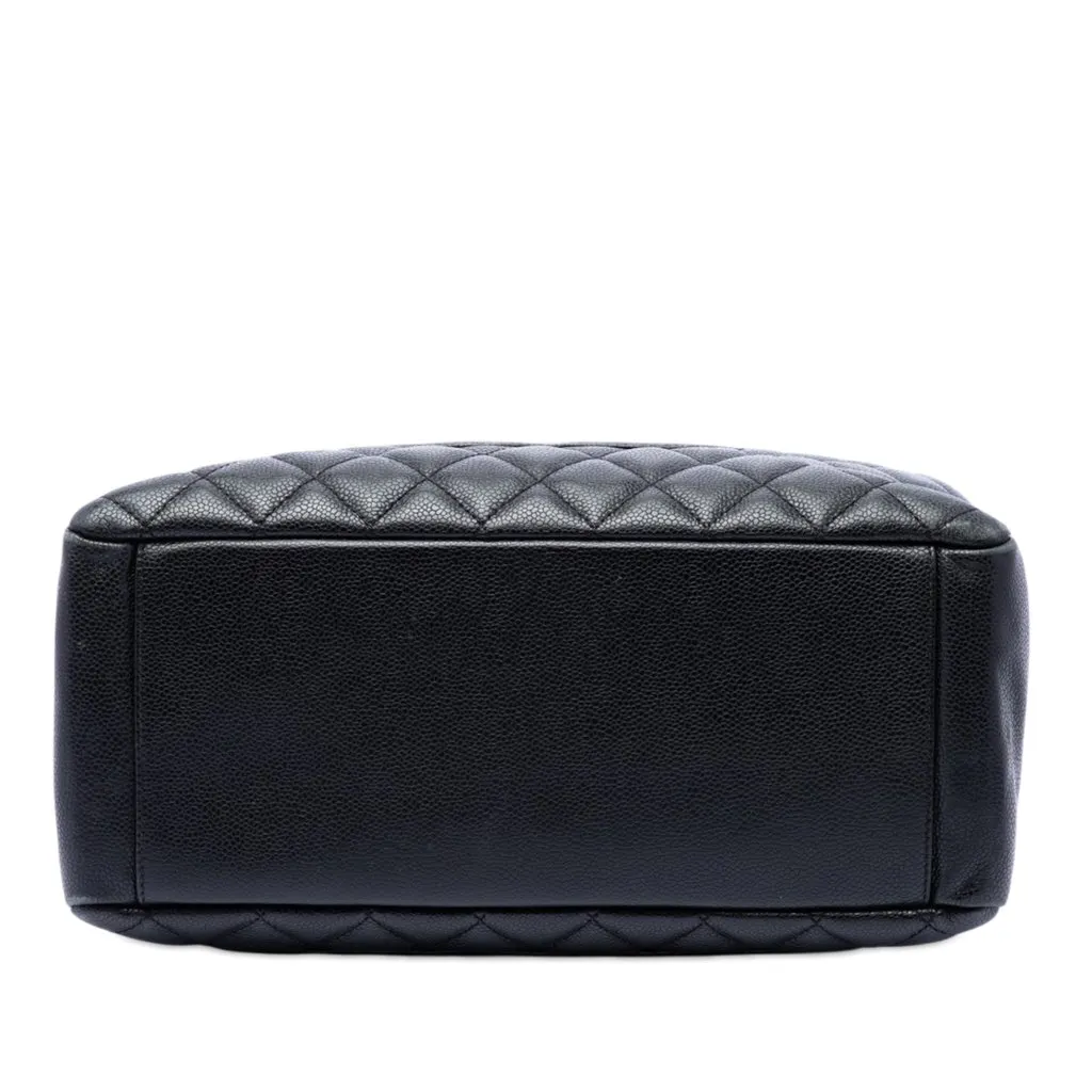 Chanel Caviar Grand Shopping Tote Black Leather Very good - Inside View
