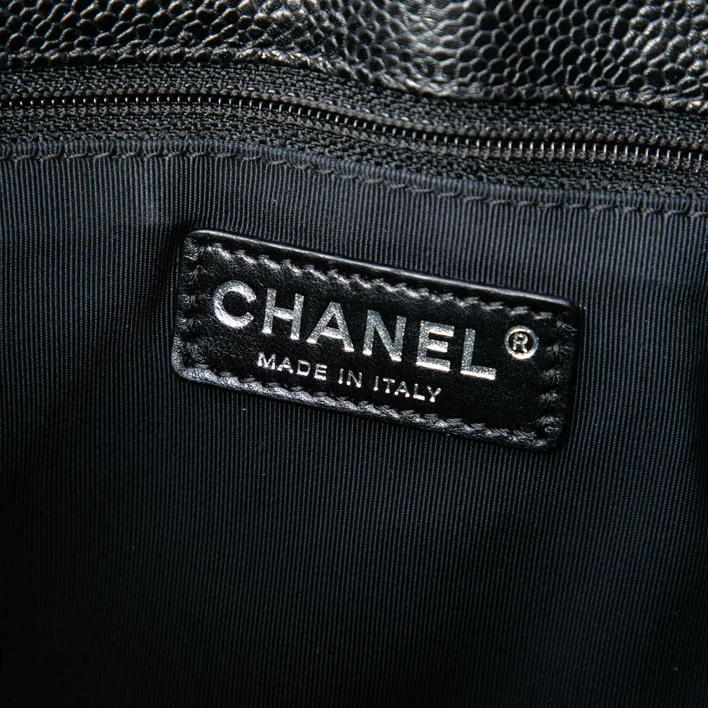 Chanel Caviar Grand Shopping Tote Black Leather Very good - Box View