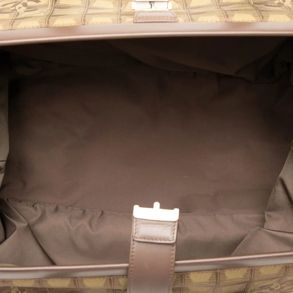 Chanel New Travel Line Nylon Frame Bag Brown Polyamide Good - Model View
